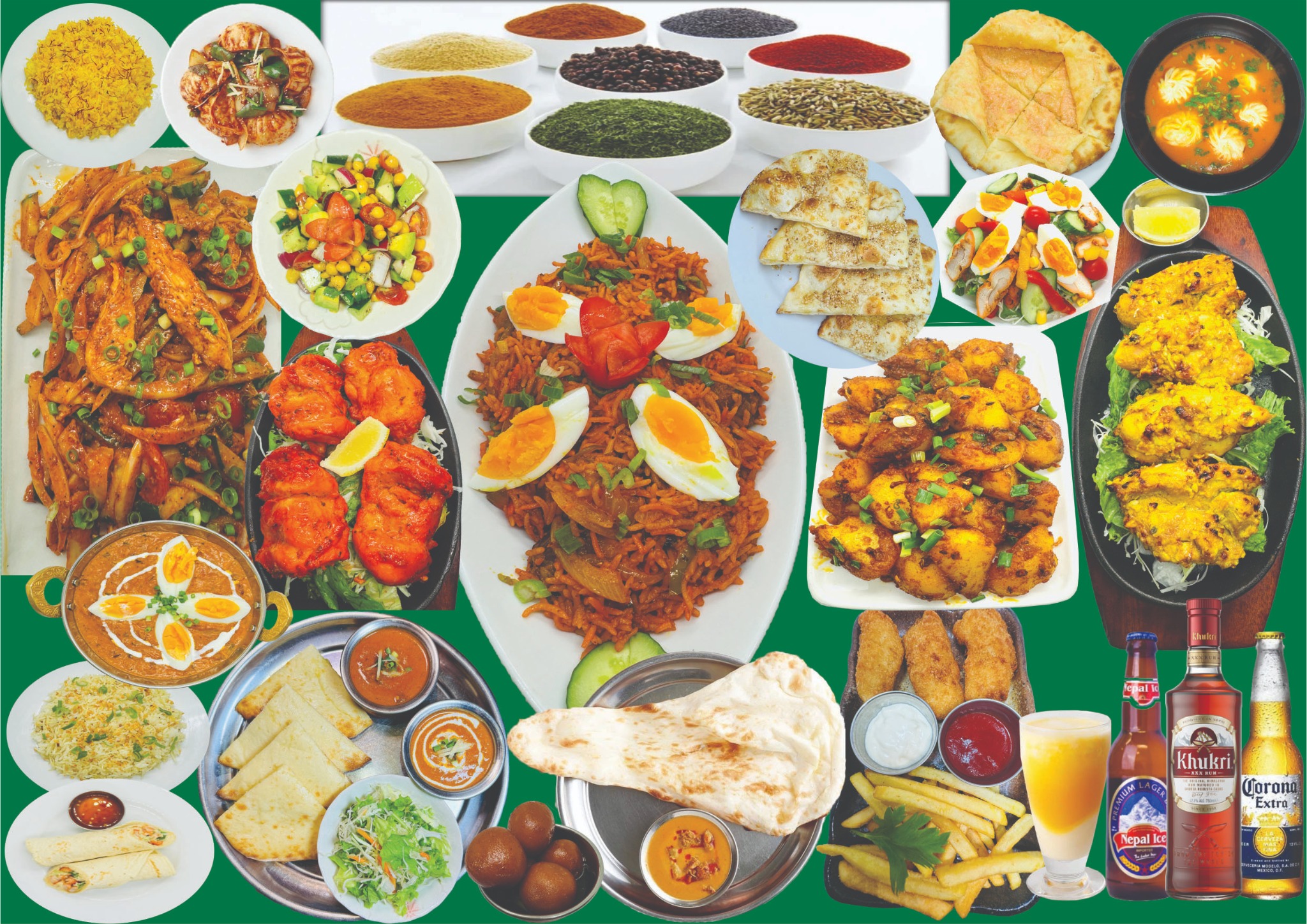 TOYAS Indian and Nepali food menu selection